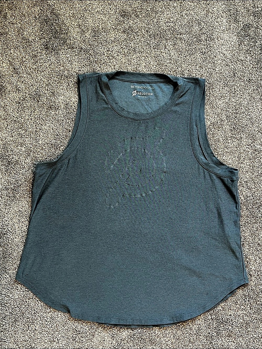 Beyond Yoga x Peloton Heathered Teal Muscle Tank Top Gym Workout Size XL